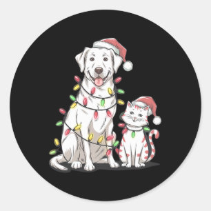 Labrador Retriever Weihnachtsfest Hundekatze Lover Runder Aufkleber