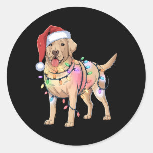 Labrador Retriever Weihnachtsfestling Lover 1 Runder Aufkleber