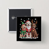 Labrador Retriever Weihnachtshunde Santa Reindeer Button (Vorne & Hinten)