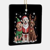 Labrador Retriever Weihnachtshunde Santa Reindeer Keramikornament (Rechts)