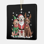 Labrador Retriever Weihnachtshunde Santa Reindeer Keramikornament (Links)