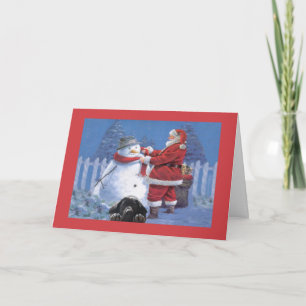 Labrador Retriever Weihnachtskarte Santa Snowman11 Feiertagskarte