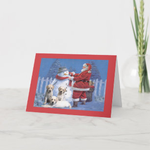 Labrador Retriever Weihnachtskarte Santa Snowman7 Feiertagskarte