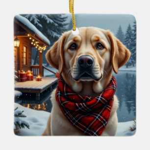 Labrador Retriever Weihnachtskunst Keramikornament