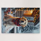 Labrador Retriever Weihnachtskunst Puzzle (Horizontal)