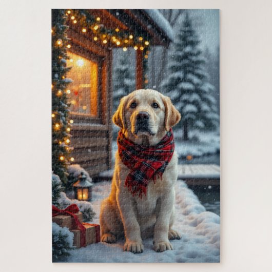 Labrador Retriever Weihnachtskunst Puzzle (Vertikal)