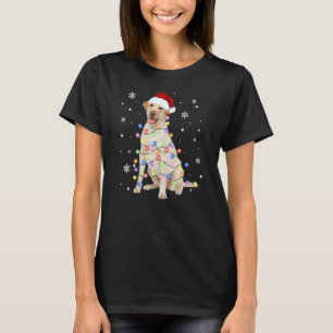 Labrador Retriever Weihnachtsmann Weihnachtslicht  T-Shirt