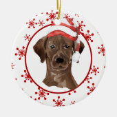Labrador Retriever Weihnachtsmannmütze Red Snowfla Keramik Ornament (Vorne)