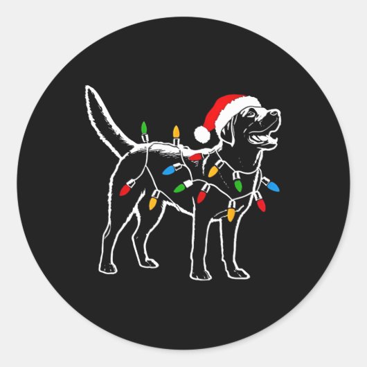 Labrador Retriever Weihnachtsmannmütze Weihnachten Runder Aufkleber (Vorderseite)
