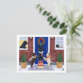 Labrador Retriever Weihnachtsspass Feiertagspostkarte (Stehend Vorderseite)