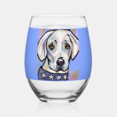Labrador Retriever Weinglas Ohne Stiel (Rückseite)