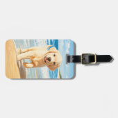 Labrador Retriever Welpe am Strand Gepäckanhänger (Vorderseite horizontal)