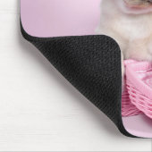 Labrador Retriever Welpe auf rosa Hintergrund Mousepad (Ecke)