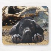 Labrador retriever-Welpe auf Strand Mousepad (Vorne)