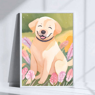 Labrador Retriever Welpe   Lab Hund Süße Wasserfar Poster