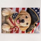 Labrador Retriever-Welpe mit Dreispitz Puzzle (Horizontal)