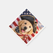 Labrador Retriever-Welpe mit Dreispitz Serviette (Ecke)