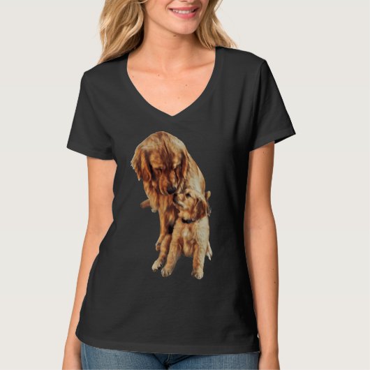 Labrador Retriever Welpe mit Mutter T-Shirt (Vorderseite)