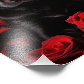 Labrador Retriever Welpe mit Rose Fotodruck (Ecke)