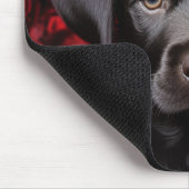 Labrador Retriever Welpe mit Rose Mousepad (Ecke)