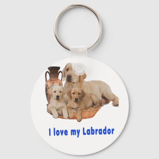 Labrador Retriever Welpe Schlüsselanhänger (Vorderseite)