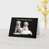 Labrador retriever-Welpen-Gruß-Karte Karte (Gelbe Blume)
