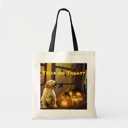 Labrador-Retriever-Welpen-Halloween-Taschen-Tasche Tragetasche (Vorne)