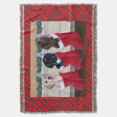 Labrador retriever-Welpen-Weihnachtsmalerei Decke (Vorderseite Vertikal)
