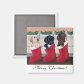 Labrador Retriever Welpen Weihnachtsmalerei Magnet (Vorderseite/Rückseite)