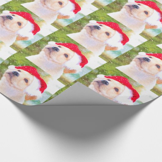 Labrador retriever-Welpen-WeihnachtsPackpapier Geschenkpapier (Ecke)