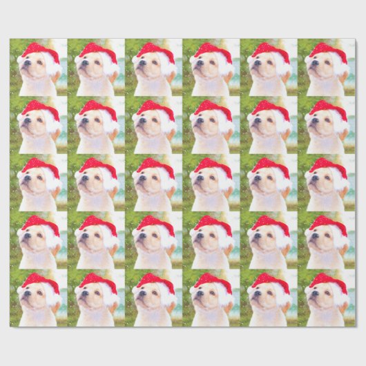 Labrador retriever-Welpen-WeihnachtsPackpapier Geschenkpapier (Flach)