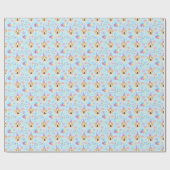 Labrador Retriever Wrapping Paper in Blue Geschenkpapier (Flach)