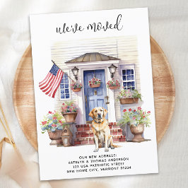 Labrador Retriever Yellow Dog Patriotic Pet Moving Ankündigung