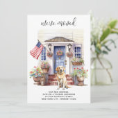 Labrador Retriever Yellow Dog Patriotic Pet Moving Ankündigung (Stehend Vorderseite)