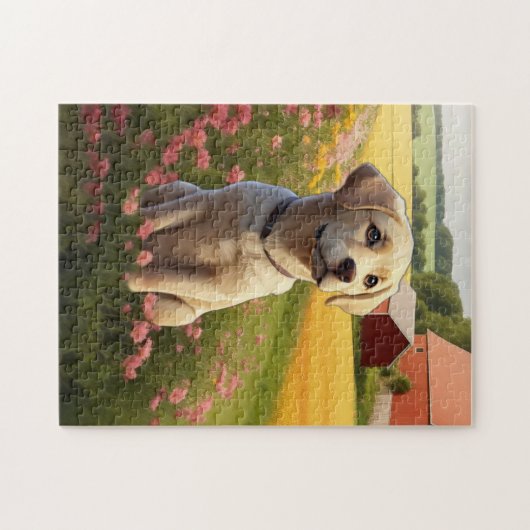 Labrador Retriever Yellow Puppy Puzzle (Horizontal)