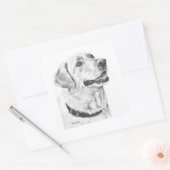 Labrador Retriever Zeichnend Quadratischer Aufkleber (Umschlag)