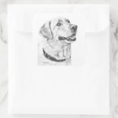 Labrador Retriever Zeichnend Quadratischer Aufkleber (Tasche)