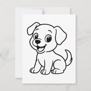 Labrador Retriever zum Ausmalen Mitteilungskarte