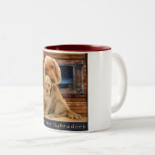 Labrador retriever Zwei-Tone-Kaffee-Tasse Zweifarbige Tasse (VorderseiteRechts)