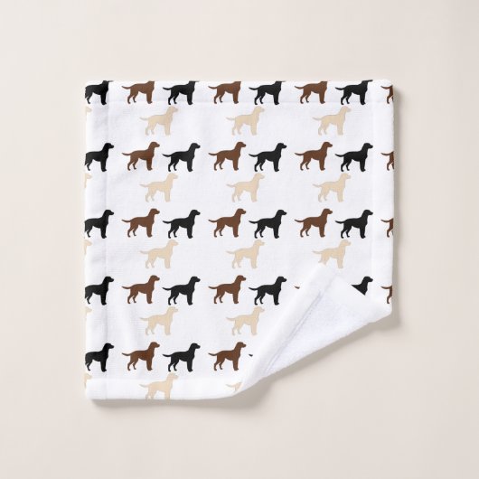 Labrador-RetrieverfarbSilhouetten Badhandtuch Set (Waschlappen)