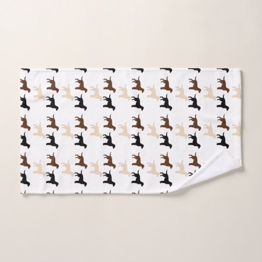Labrador-RetrieverfarbSilhouetten Badhandtuch Set (Handtuch)