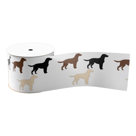Labrador-RetrieverfarbSilhouetten Ripsband (Spule)