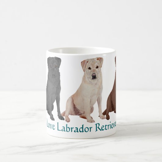 Labrador Retrievers - 3 Farben zur Liebe Kaffeetasse (Mittel)