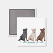 Labrador Retrievers - 3 Farben zur Liebe Magnet (Vorderseite/Rückseite)