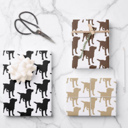 Labrador Retrievers Black Chocolate Yellow Hunde Geschenkpapier Set
