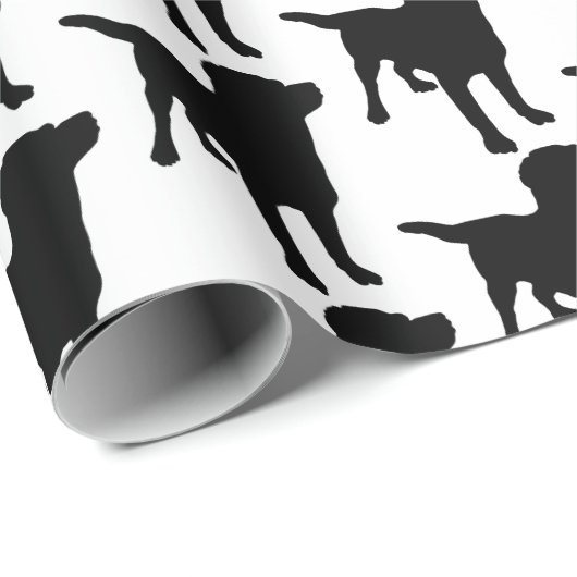 Labrador Retrievers Black Dog Pattern Geschenkpapier (Rolleneckpunkt)