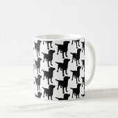 Labrador Retrievers Black Dog Pattern Kaffeetasse (VorderseiteRechts)