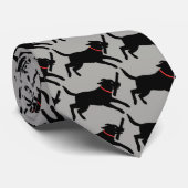 Labrador Retrievers Dog Pattern Black Lab Running Krawatte (Gerollt)