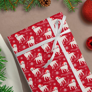 Labrador Retrievers in Christmas Hats Schneeflocke Geschenkpapier