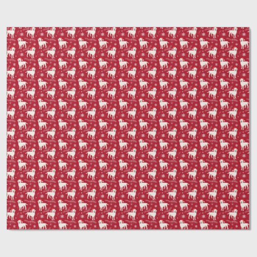 Labrador Retrievers in Christmas Hats Schneeflocke Geschenkpapier (Flach)